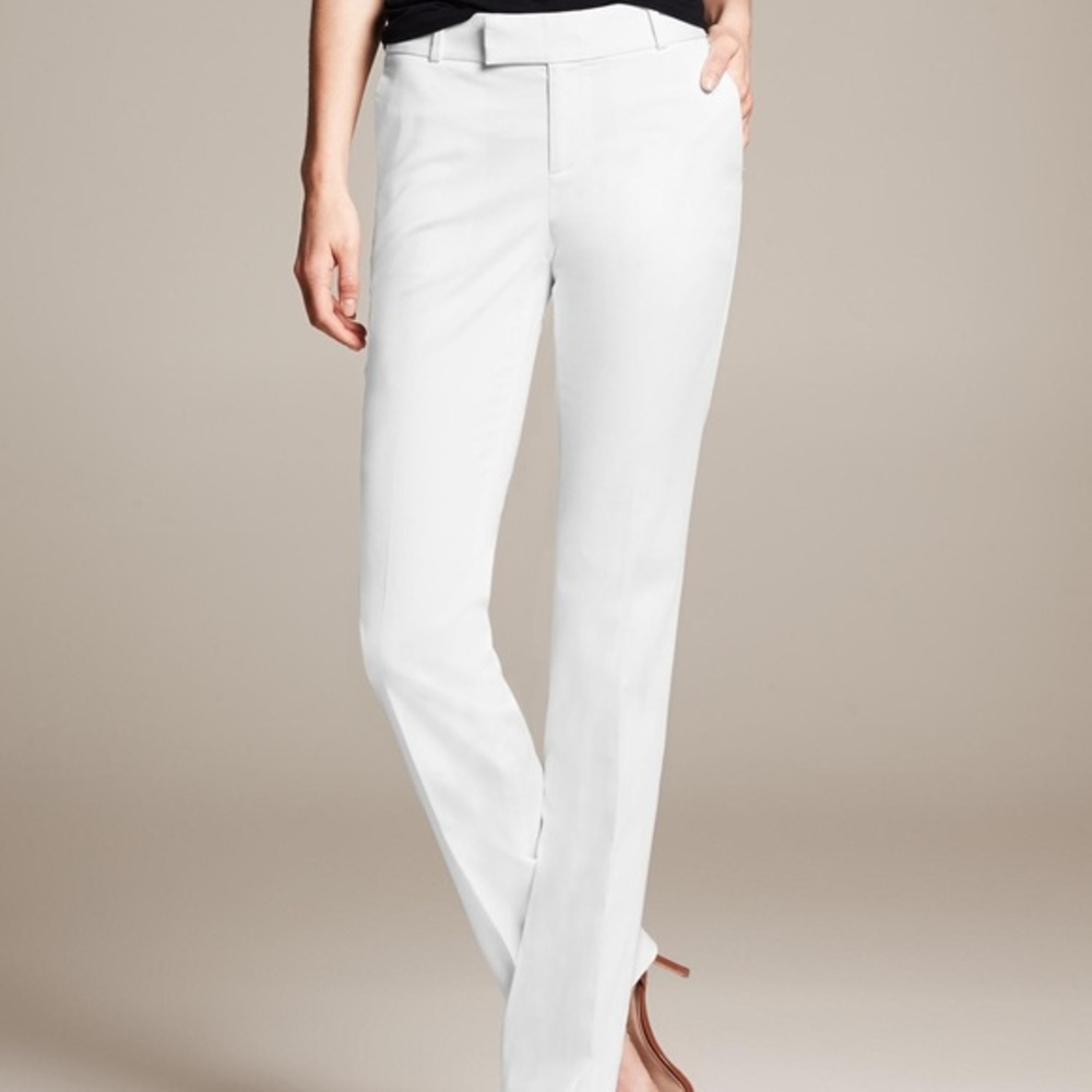 BANANA REPUBLIC Martin Fit Pants White Size 2 Short
